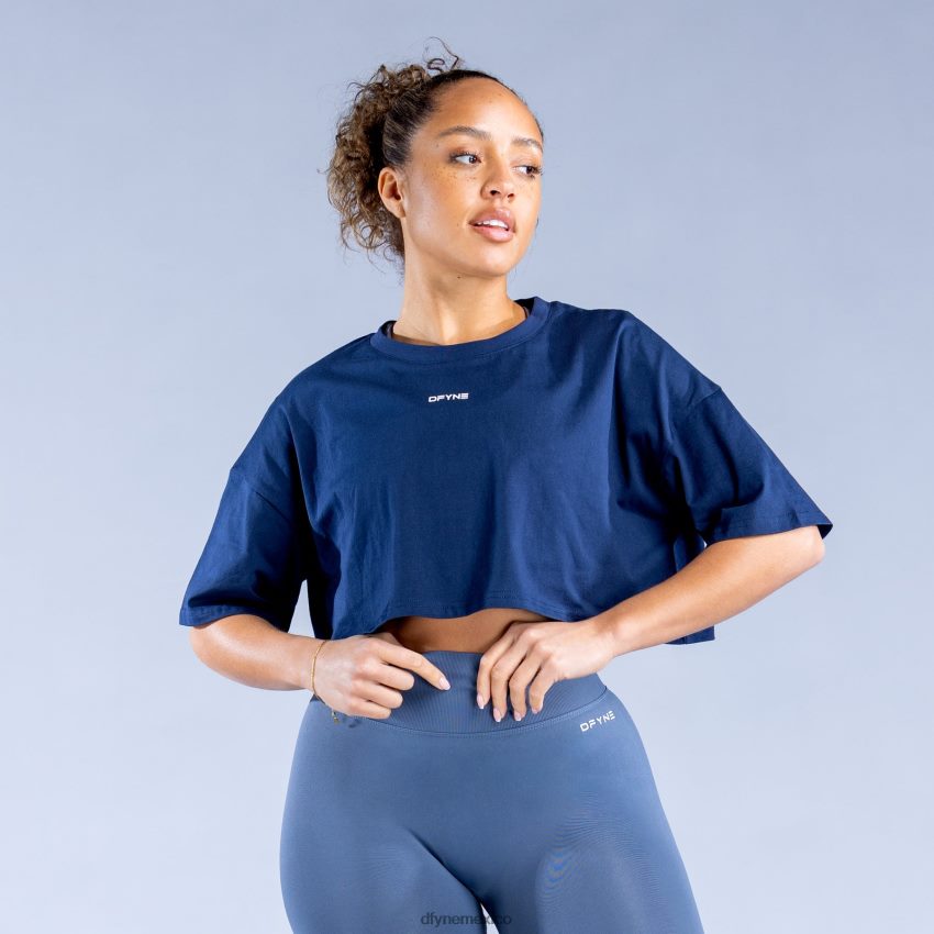 Dfyne revivir crop topazul zafiro oscuro ropa D4406D134