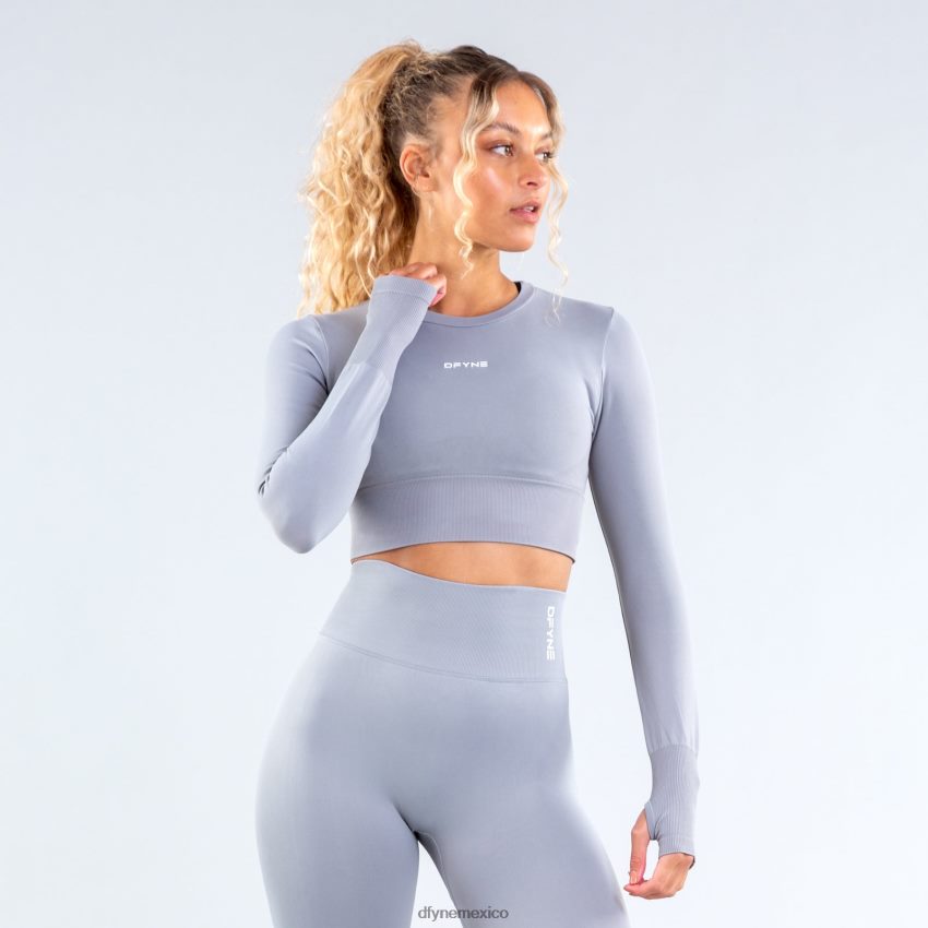 Dfyne top corto dinámicogris piedra claro ropa D4406D119