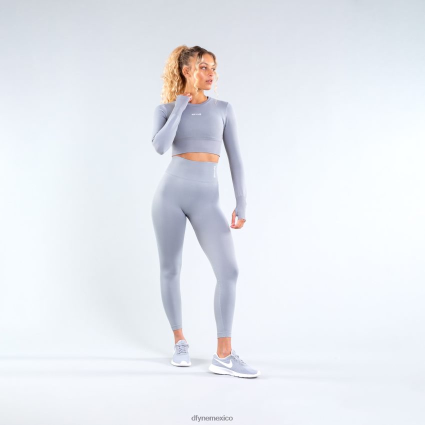 Dfyne top corto dinámicogris piedra claro ropa D4406D119