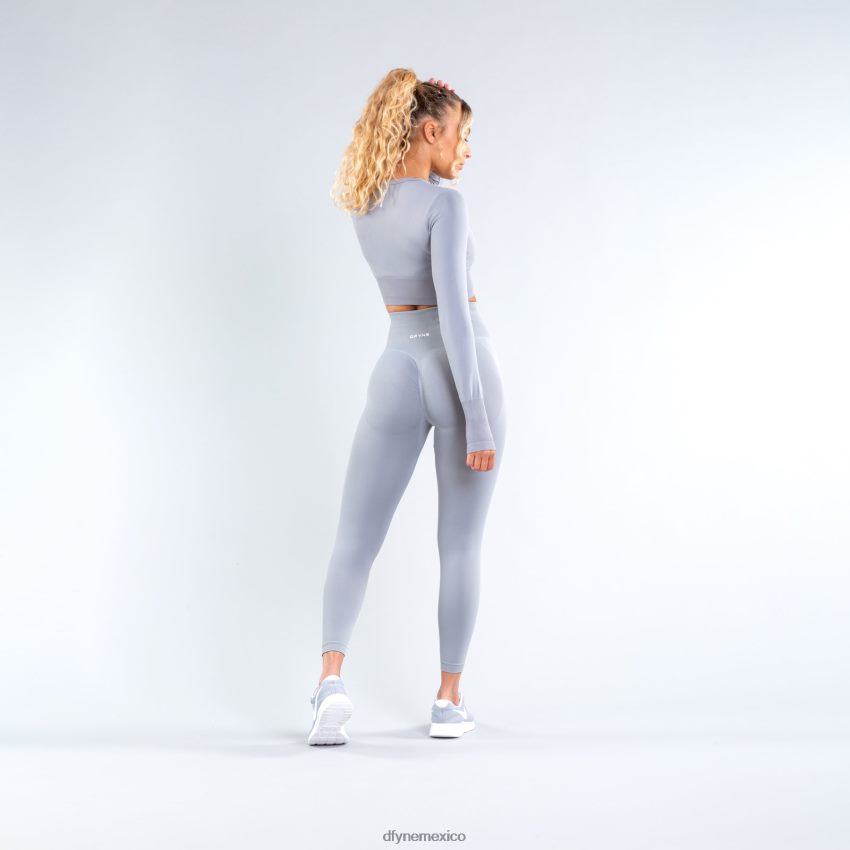 Dfyne top corto dinámicogris piedra claro ropa D4406D119