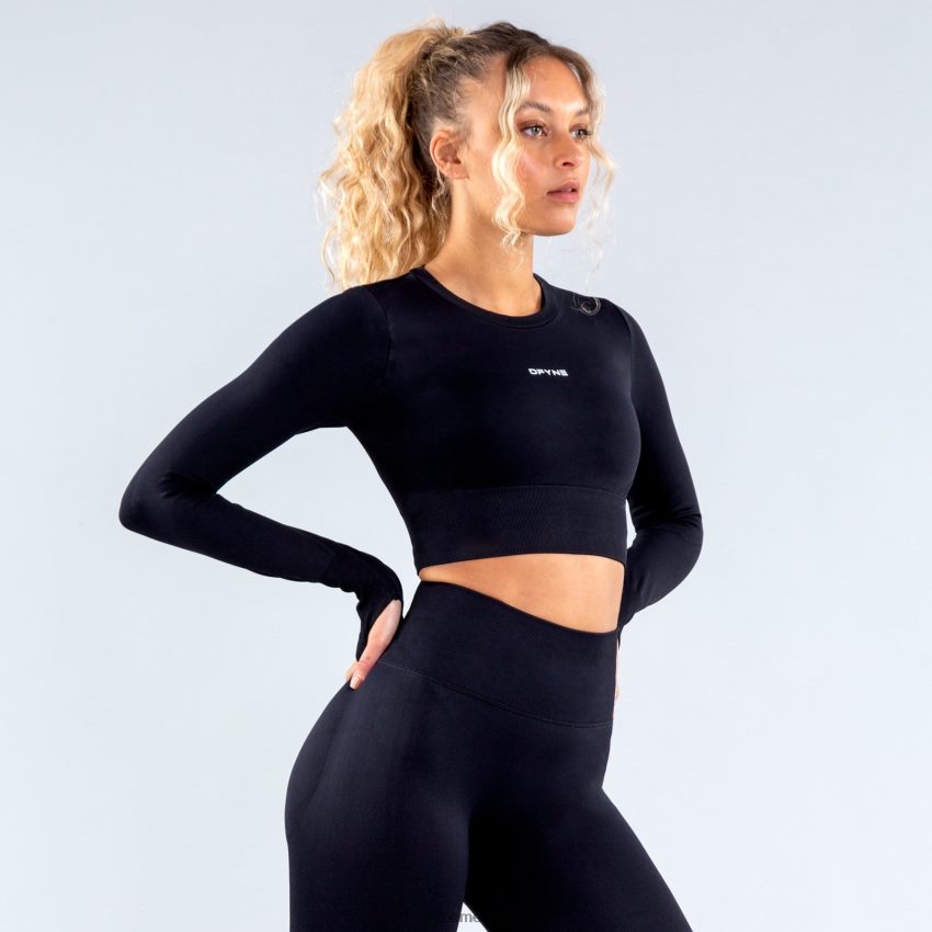 Dfyne top corto dinámiconegro ropa D4406D97
