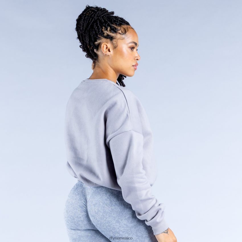 Dfyne suéter corto revive de lujo 2gris piedra tapas D4406D34