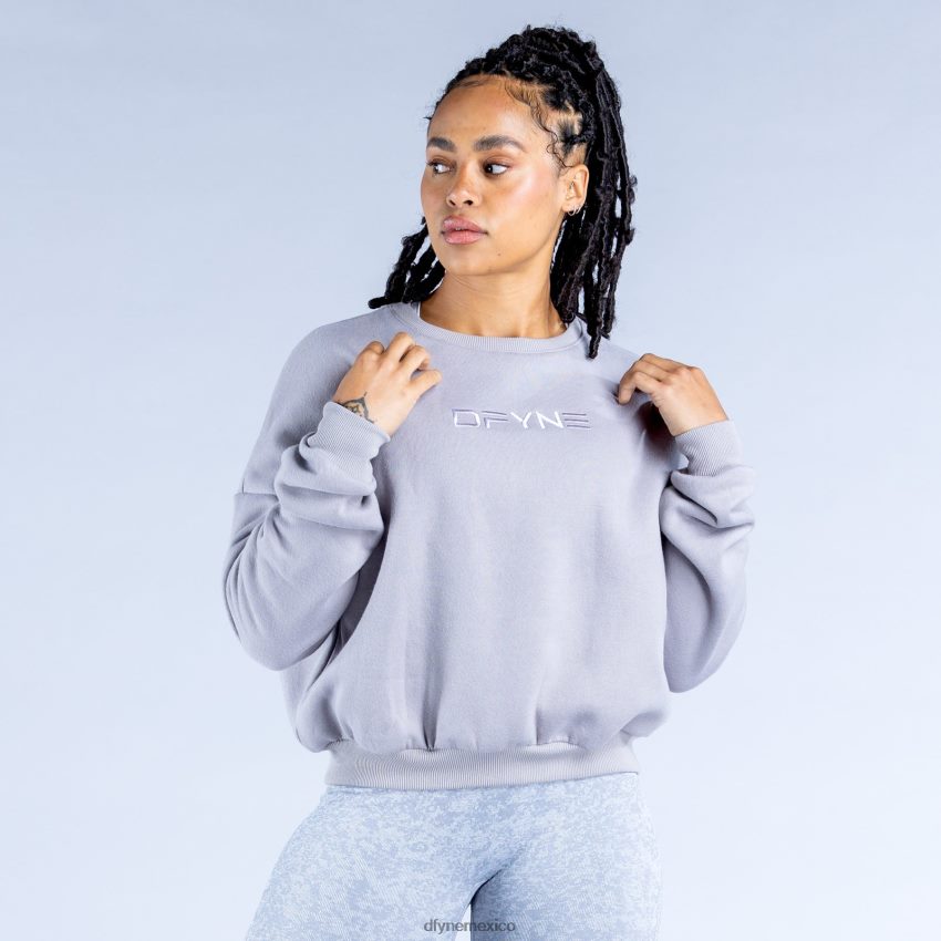 Dfyne suéter corto revive de lujo 2gris piedra tapas D4406D34