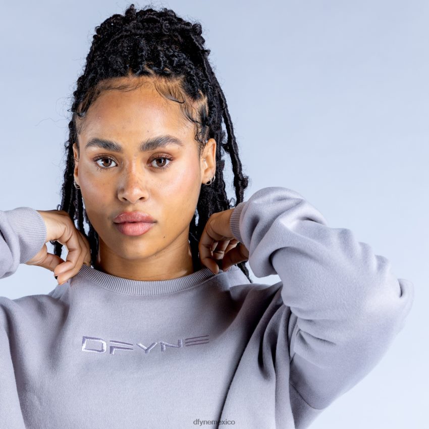 Dfyne suéter corto revive de lujo 2gris piedra tapas D4406D34