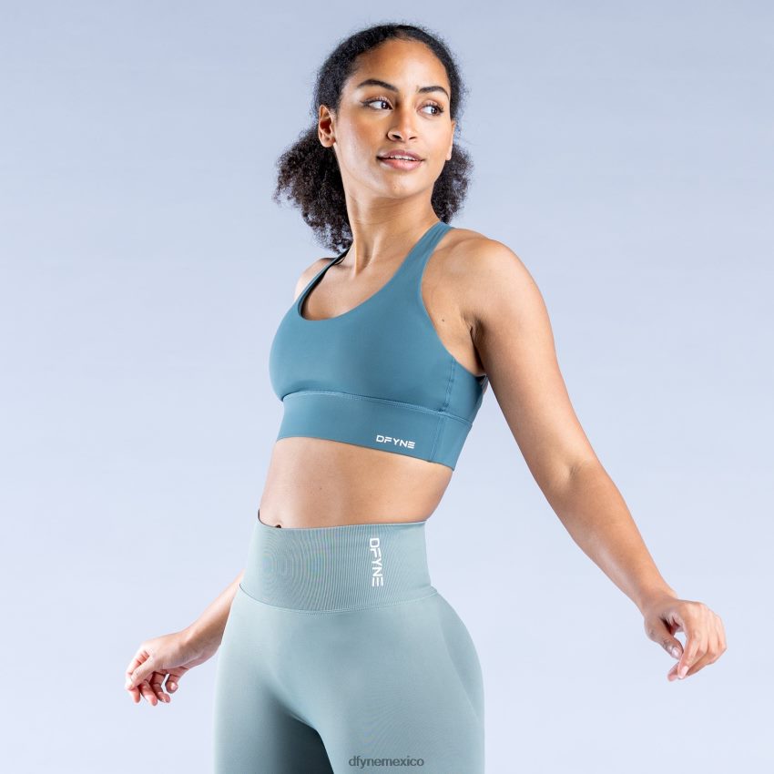 Dfyne sujetador deportivo de origende color verde oscuro tapas D4406D22
