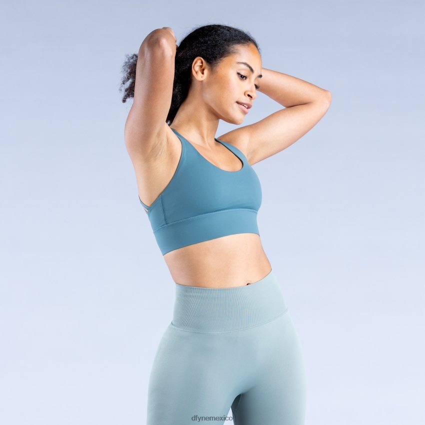 Dfyne sujetador deportivo de origende color verde oscuro tapas D4406D22