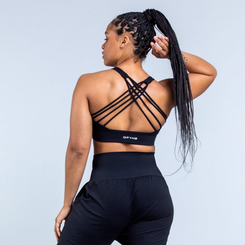 Dfyne sujetador deportivo de sujeción media Originnegro mate tapas D4406D117