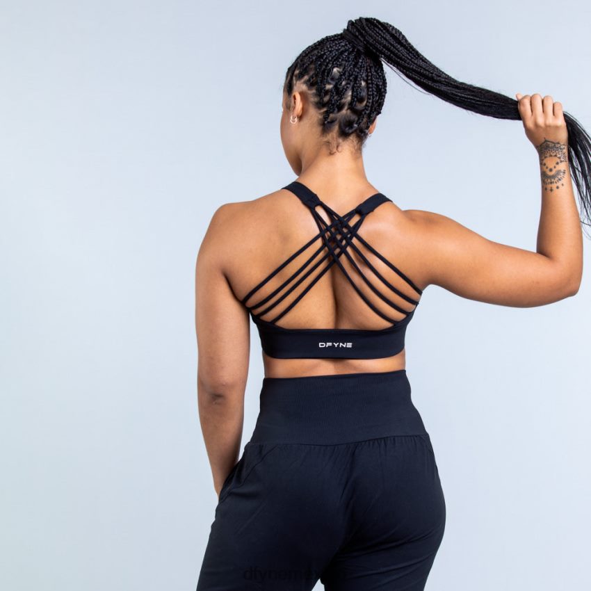 Dfyne sujetador deportivo de sujeción media Originnegro mate tapas D4406D117