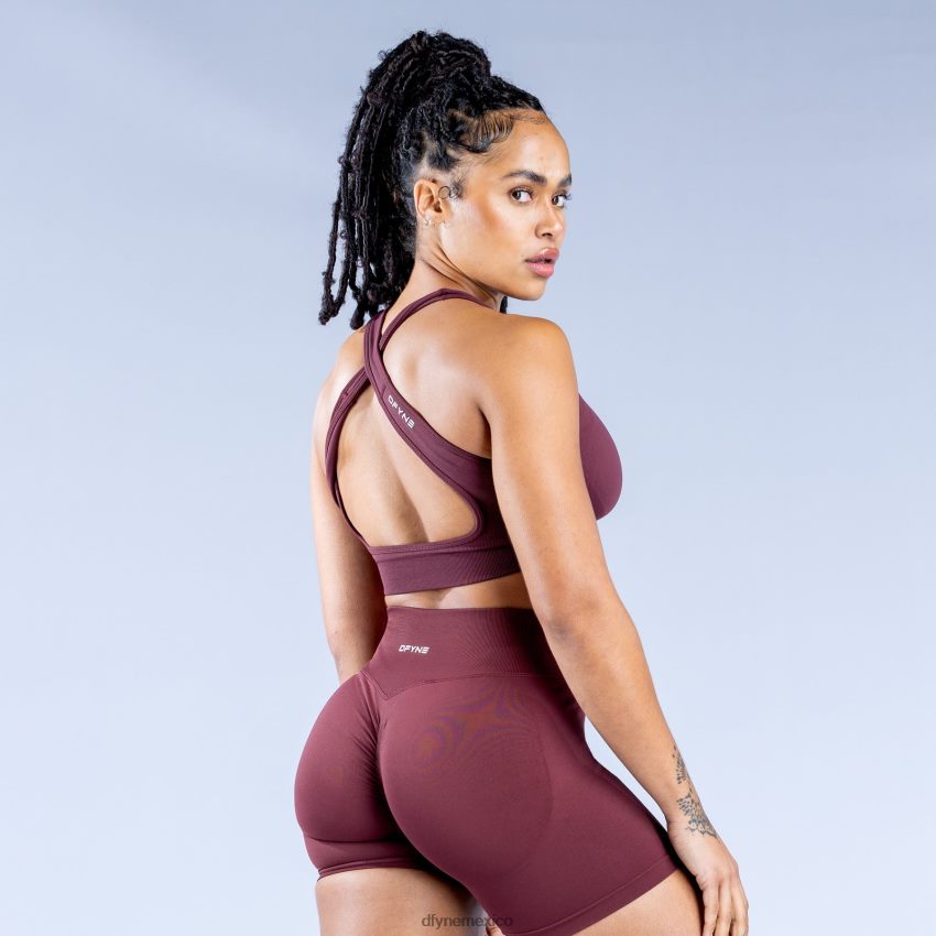 Dfyne sujetador deportivo dinámico sin costurasborgoña tapas D4406D28
