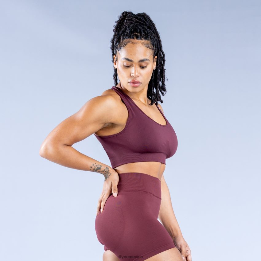 Dfyne sujetador deportivo dinámico sin costurasborgoña tapas D4406D28